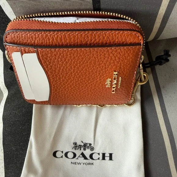 Coach Tan Leather Card Wallet - Picture 2 of 7